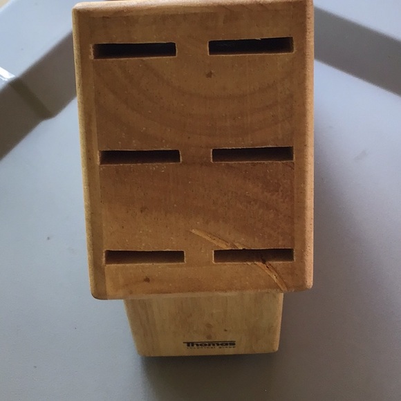 6 STEAK KNIFE WOODEN BLOCK - Picture 1 of 9